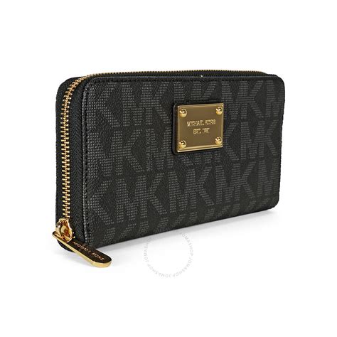 michael kors zip around continental logo wallet|michael kors saffiano wallet black.